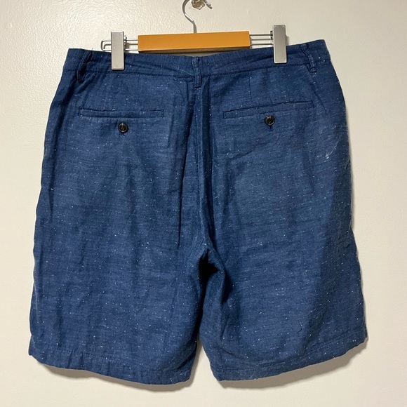 Club Monaco Maddox Fit Men’s Blue Linen-Blend Shorts Size 31 - Classic - Picture 7 of 10